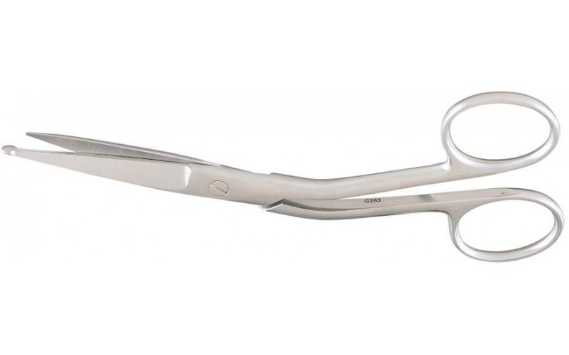 5-561 KNOWLES Bandage Scissors, 5-1/2" (14 cm), shank angled on side,serrated blade