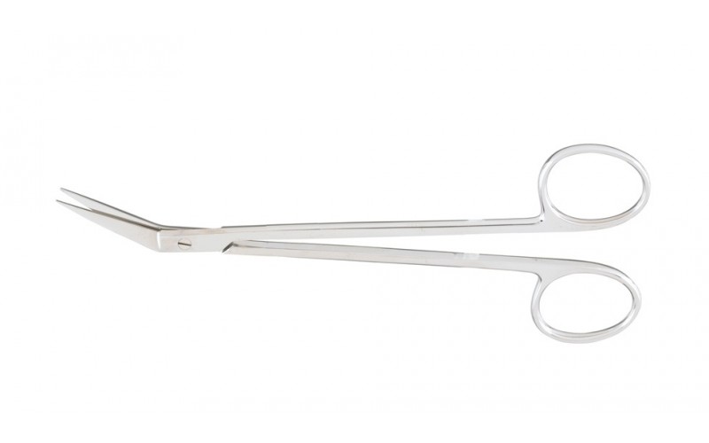 5D-328 LOCKLIN Operating Scissors, 6-1/4" (15.9 cm), angled on side 25degrees, one serrated blade