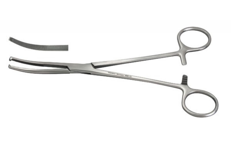 7-190 MICULICZ Peritoneal Forceps 1 X 2 teeth, 8", slight curve.