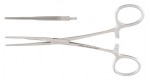 7-230  BAINBRIDGE Forceps, 6" (15.2 cm), straight, longitudinal serrations, cross tip serrations.