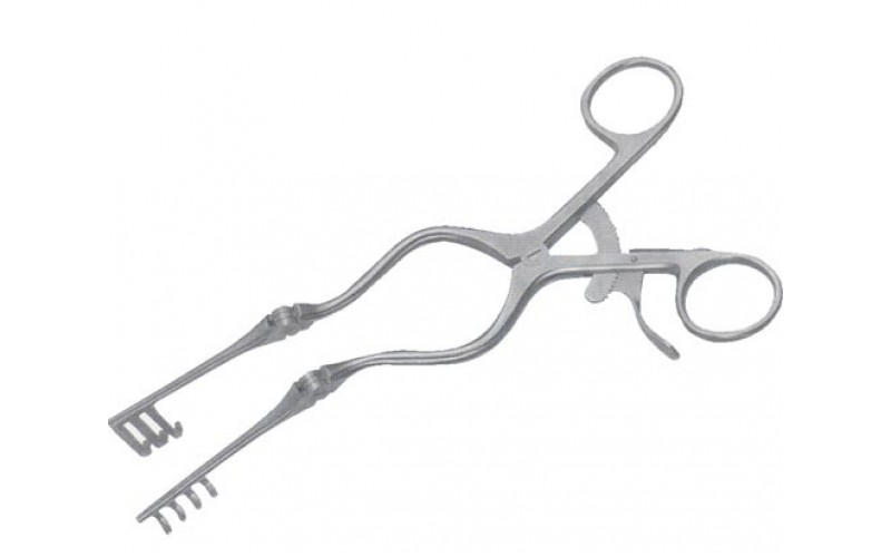 11-642-BL  BECKMAN-WEITLANER Retractor, 9" (22.9 cm), blunt, 3 X 4 teeth, with hinge blades