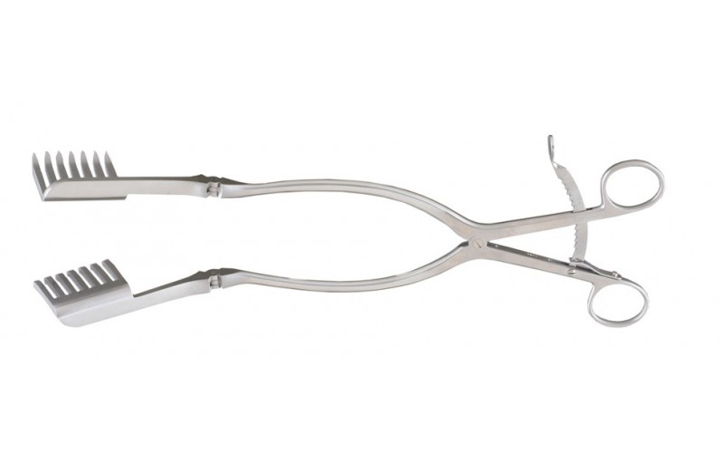 11-684 BECKMAN-ADSON Retractor, 12-1/2" (31.8 cm), hinged, sharp, 4 X 4 teeth, 3/4" (1.9 cm) X 1" (2.5 cm)