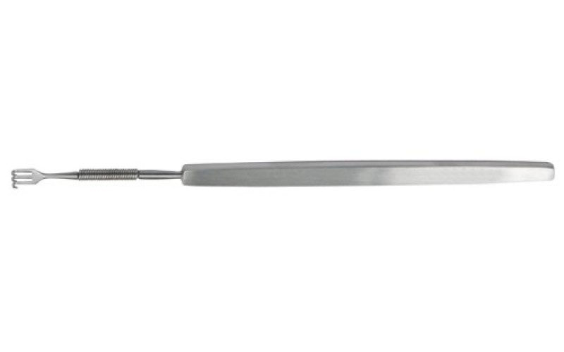 11D-27  Flexible Neck Rake Retractor, 3 sharp prongs