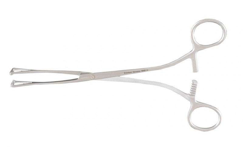 16-54 COLLIN Intestinal Forceps, 8" (20.3 cm), with 1" (2.5 cm), wide jaws.