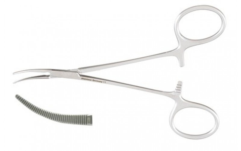 17-2602  JACOBSON Micro Mosquito Forceps, curved, extremely delicate.