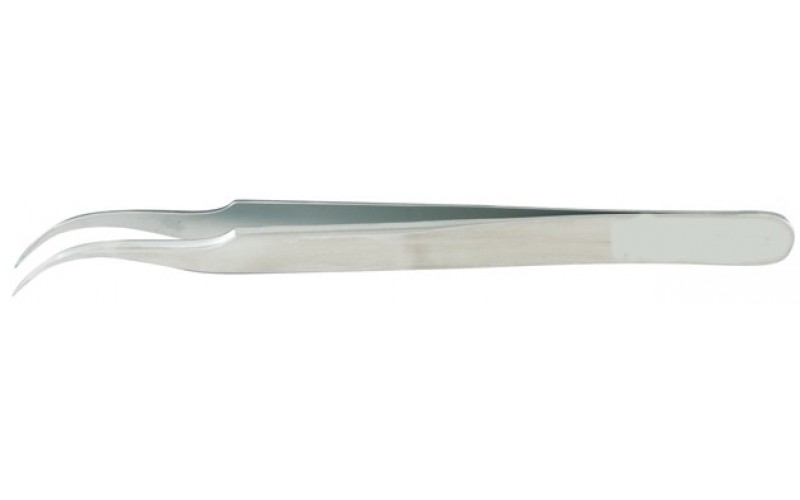 17-307 SWISS Jeweler style Forceps, non-magnetic SS, style 7, fine curved 4-1/2"