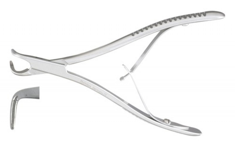 17D-4802  Micro FRIEDMAN Rongeur, 5-1/2" (14cm), 90 degree angled, 1.3mm wide jaws, very delicate.