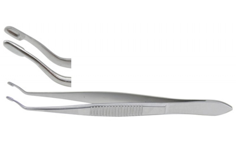 18-1002 ARRUGA Capsule Forceps, 4" (10.2 cm), new curve.