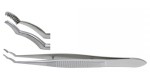 18-1034 Extra-Capsule Forceps 4" (10.2 cm), improved pattern with 11x11 teeth, with long convex curve