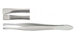 18-1100 LITTAUER Cilia Forceps 3-1/2", 4 mm fine horizontal serrations.