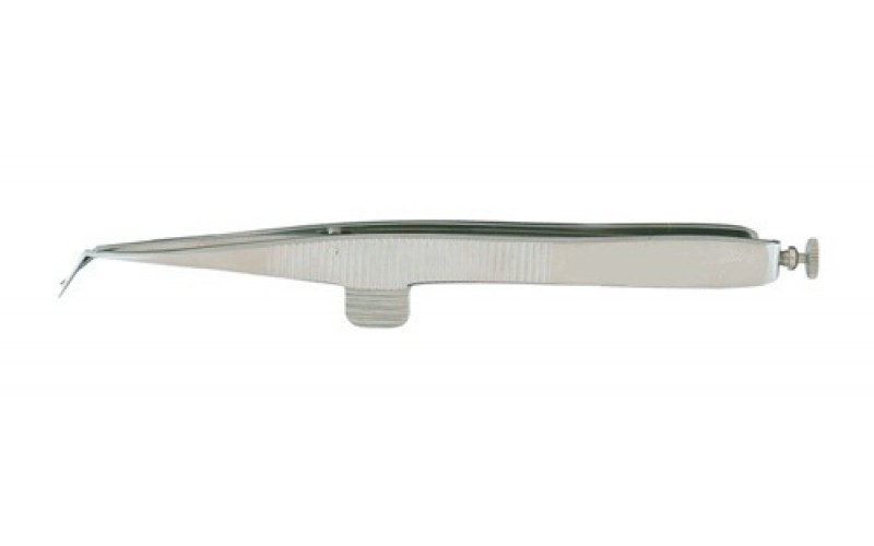 18-1524 DeWECKER Iris Scissors 4-1/4" (10.8 cm), angled 7 mm blades, sharp-sharp points