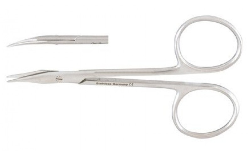 18-1652  Eye Suture (GRADLE) Scissors, 3-3/4" slightly curved