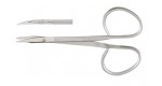 18-1653  Eye Suture Scissors, 4"  ribbon type, slightly curved