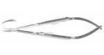 18-1833 CASTROVIEJO Needle Holder, 5-1/2", extra delicate jaws, curved, with lock.