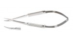 18-1838  BARRAQUER Needle Holder, curved, 10 mm wide hollow round handle, without lock.