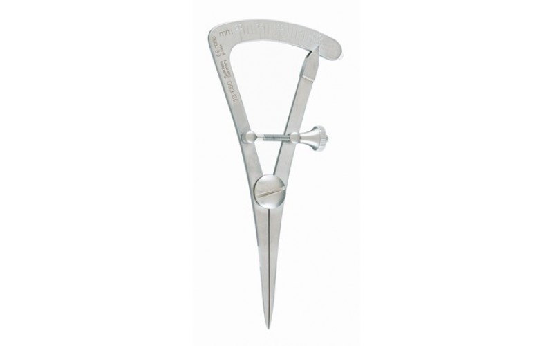 18-650 CASTROVIEJO Caliper, 3-1/4" (83mm), a combination measuring and marking caliper, straight, graduated from 0 to 20mm.