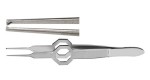 18-796  FOERSTER Iris Tissue Forceps, 3-3/4"straight, 1 X 2 teeth, 0.5 mm