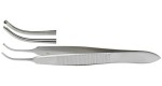 18-820 GRAEFE Iris Forceps, 2-3/4", curved, 1 X 2 teeth.