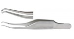 18-827 TROUTMAN-BARRAQUER Colibri Type Corneal Utility Forceps, 3",1 X 2 teeth, 0.4 mm, tying platform