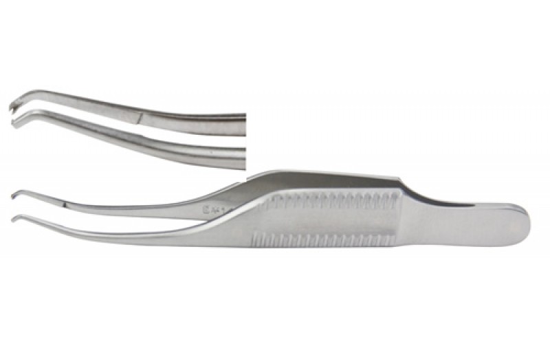 18-827 TROUTMAN-BARRAQUER Colibri Type Corneal Utility Forceps, 3",1 X 2 teeth, 0.4 mm, tying platform