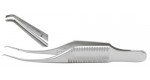 18-828 TROUTMAN-BARRAQUER Colibri Type Cornael Utility Forceps, 3" 1 X 2 teeth, 0.12 mm, 