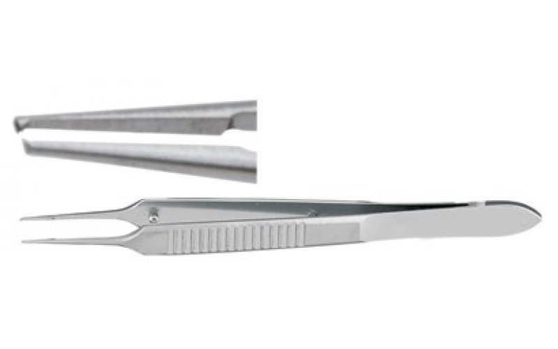 18-837 MCPHERSON Micro Corneal Suturing Forceps, 3-1/2"straight, 1 X 2 teeth, 0.2 mm,