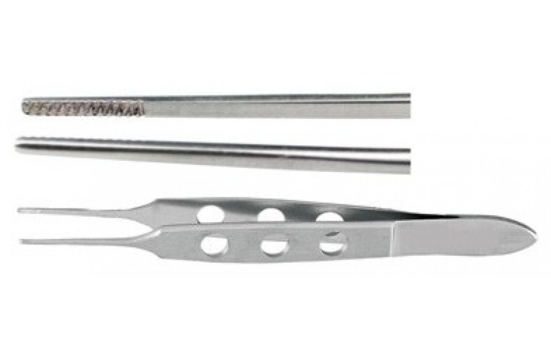 18-866 BISHOP-HARMON Dressing Forceps, 3-3/8" fine cross serrated tips 0.5 mm