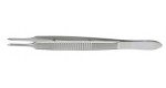 18-876 CASTROVIEJO (Alvin) Fixation Forceps, 3-3/4" (9.5 cm), straight, 1 X 1 curved teeth extending beyond each other