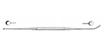 20-312 PRATT Ethmoid Curette, 8-1/4" (21.6 cm), double ended, fenestrated cup on angled shaft & solid cup on straight shaft.
