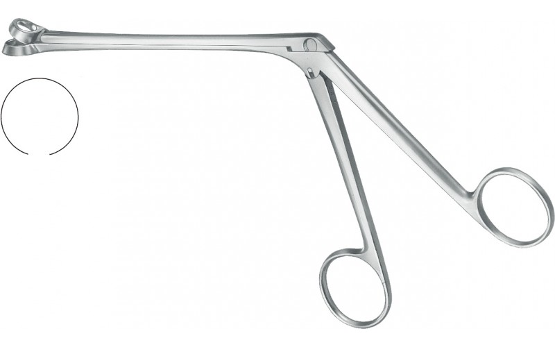 22-1052 HARTMAN Tonsil Punch, 4-1/2" (11.4 cm) shaft, 9 mm diameter, basket, round cut.