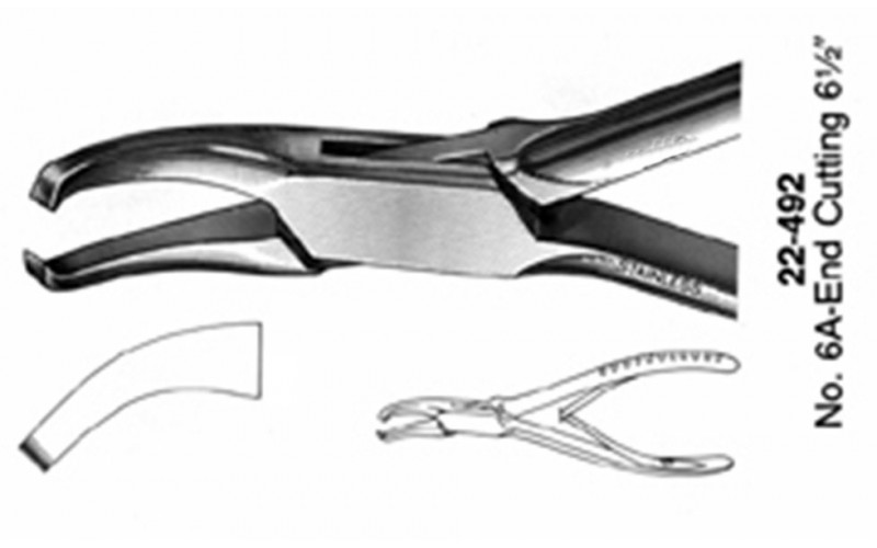 22-492 Oral Surgery Rongeur 6 1/2" (16.5 cm), No.6A pattern, end cutting, curved beaks