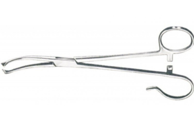 22-550  WHITE Tonsil Seizing Forceps, 7-1/2" (19.1 cm), one open ring.